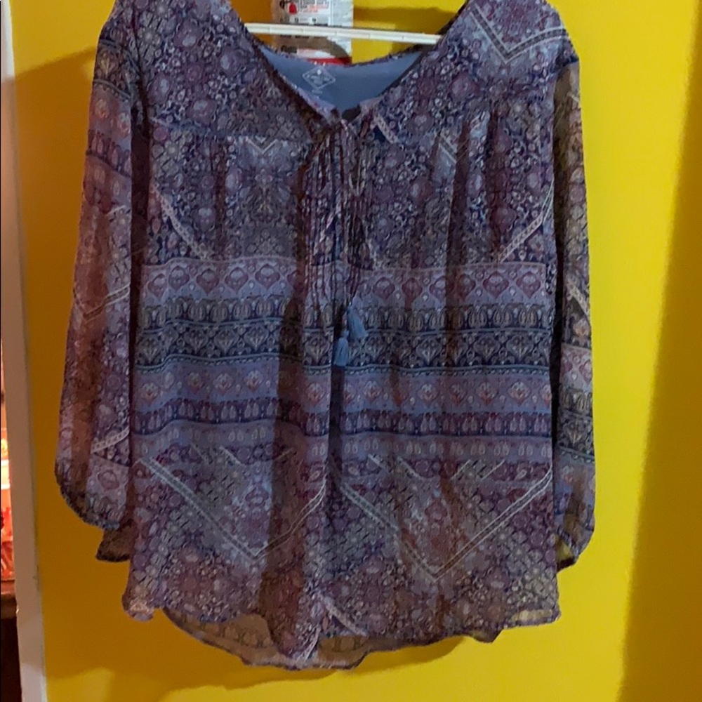 Women’s Blue And Purple Top by St John’s Bay 2X